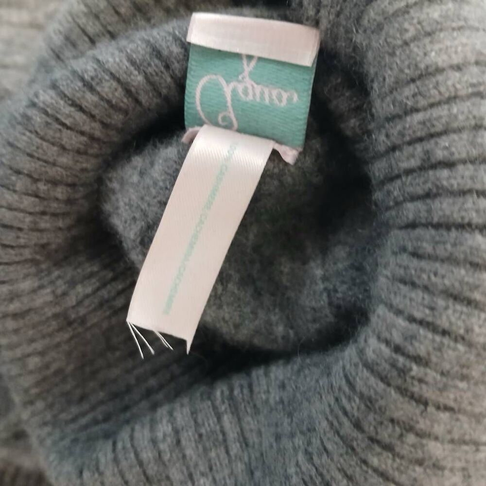 Aqua cashmere womens small sweater cable knit turtleneck gray longsleeve - Picture 9 of 9